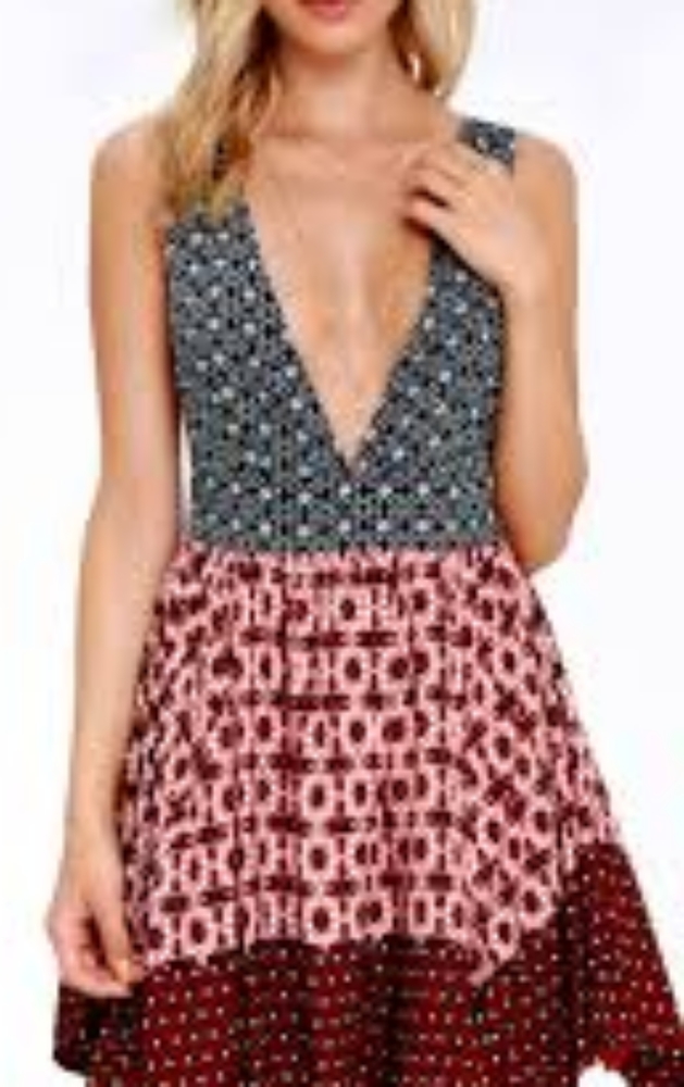 Lulu's M La Vie en Roses Navy Floral Print Dress